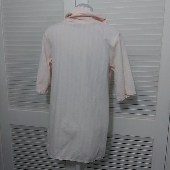 Iridium Top Pale Peach 100% Cotton Tortoise Tunic Top Drawstring Neckline Size M - Picture 3 of 8